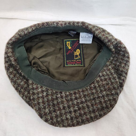 Vintage Hats Of Ireland Castlebar Pure Wool Donegal Tweed Hat Newsboy Medium - Picture 5 of 7